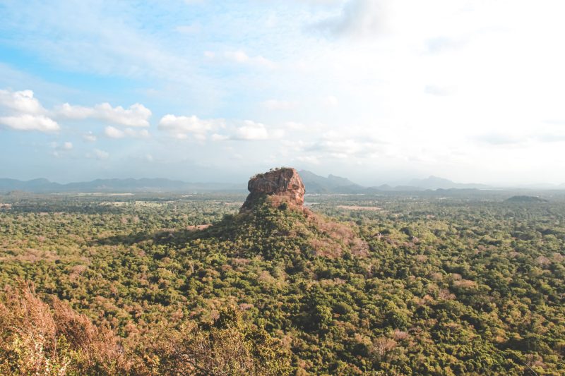 Vy över Lion Rock från Pidurangala Rock