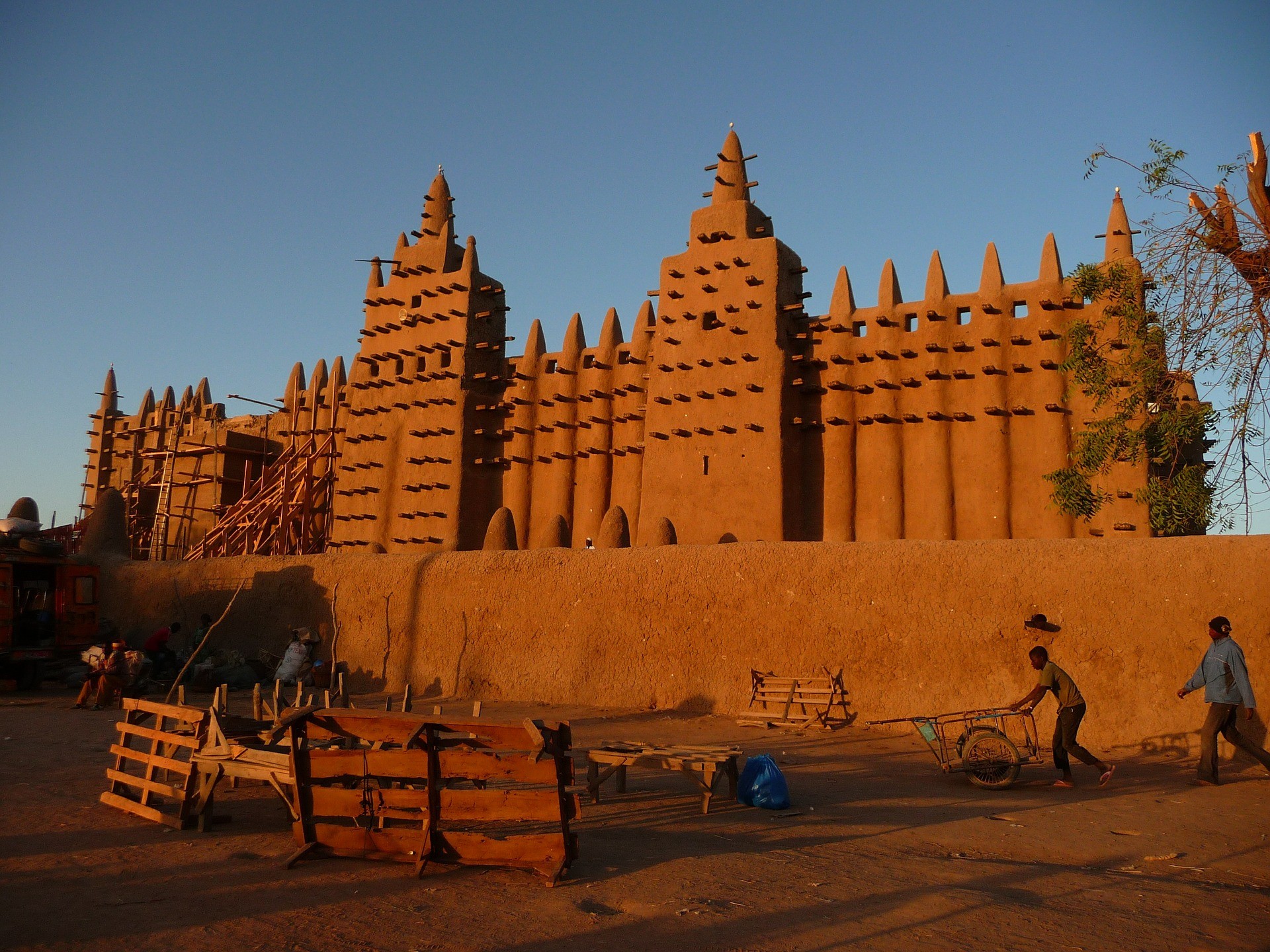 Lemen bakstenen Moskee, Djenne, Mali