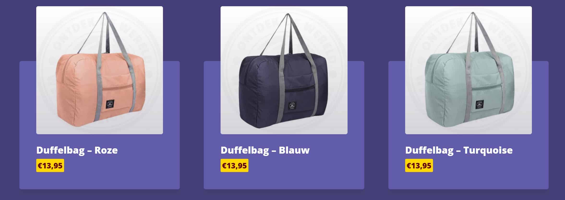 duffelbag | goedkope vliegtickets | Wereldreizigers.nl