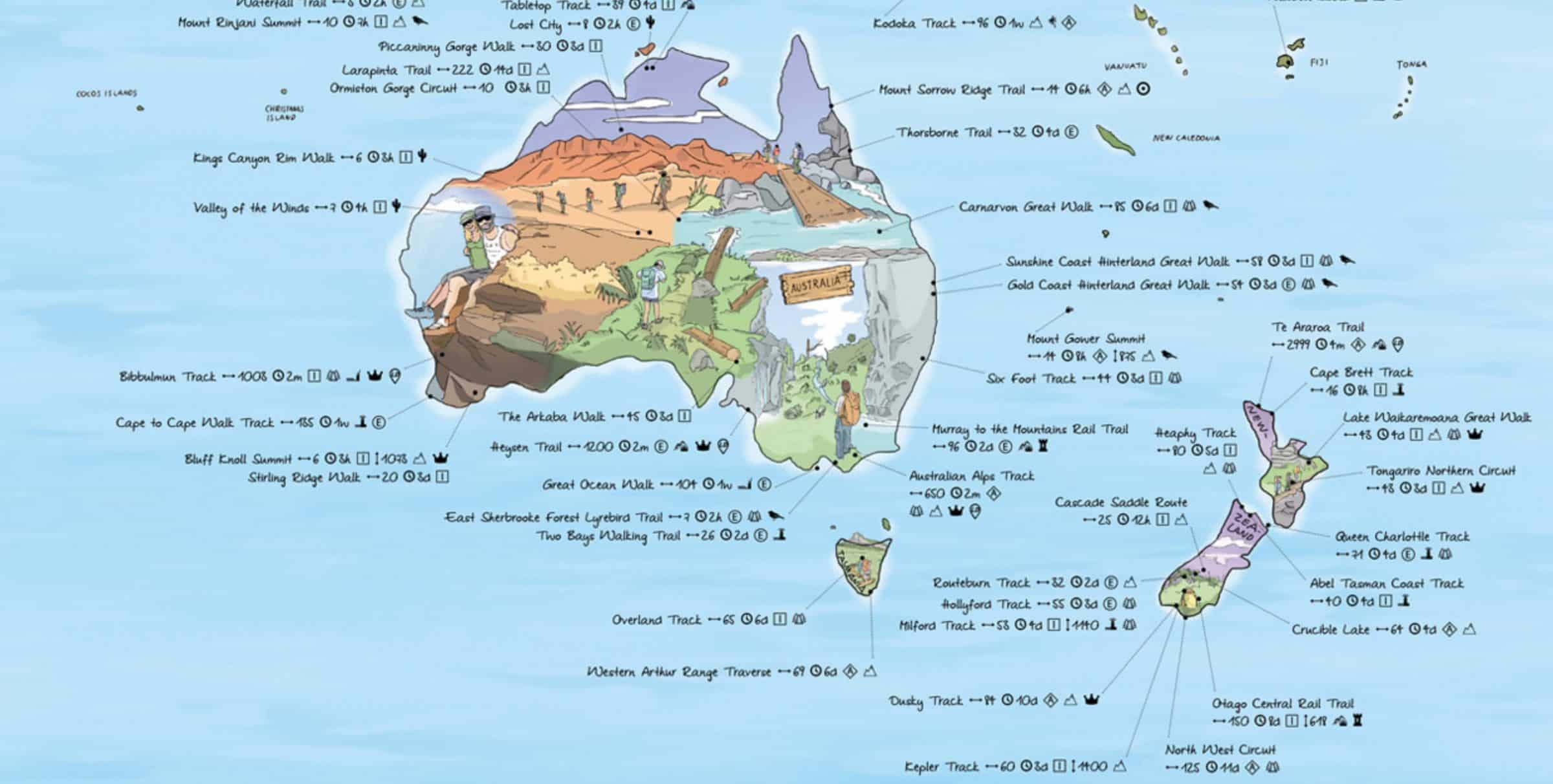 wereldkaart hike neiwu zeeland | Bay of Islands | Wereldreizigers.nl