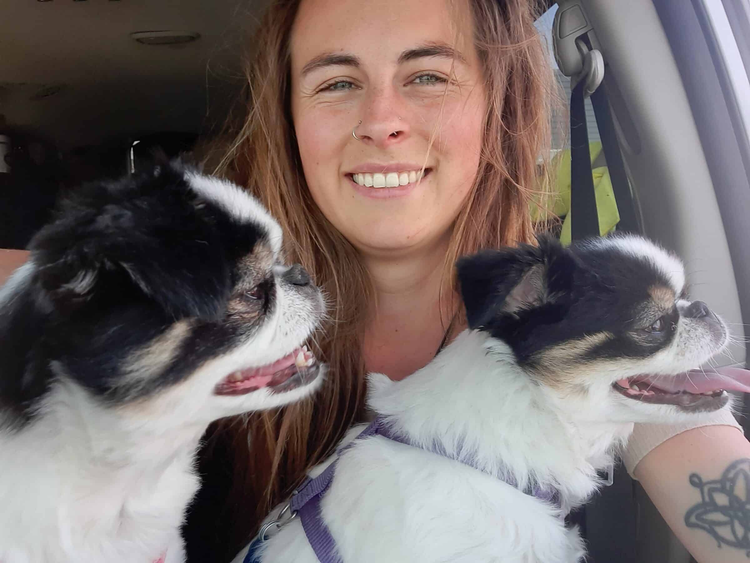 Fuori con Maggie e Hazel.