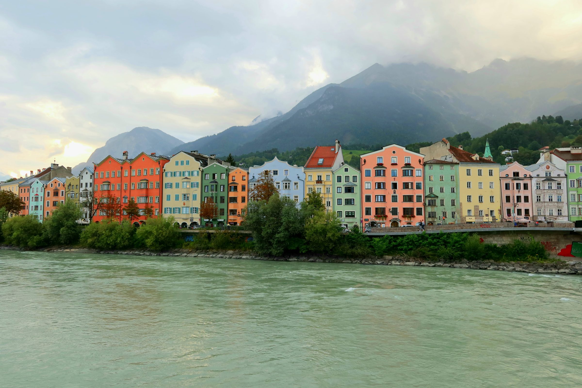 De gekleurde huisjes in Innsbruck