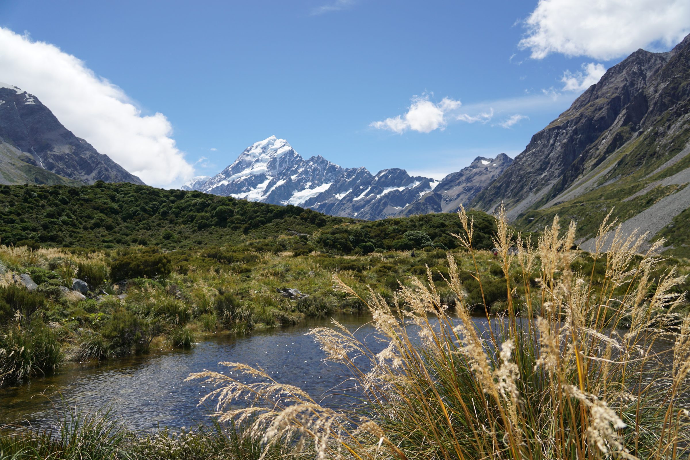 Uitizcht op Mount Cook gedurende de Hooker Valley Track | Hiken Lake Tekapo en Mount Cook
