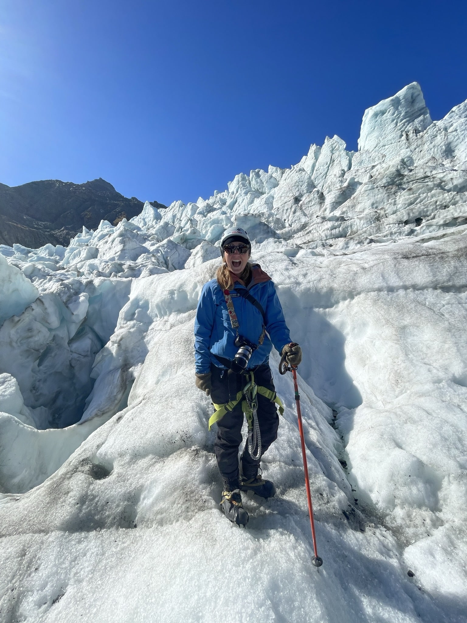 Stap op die Franz Josef-gletser | Reisinligting Nieu-Seeland