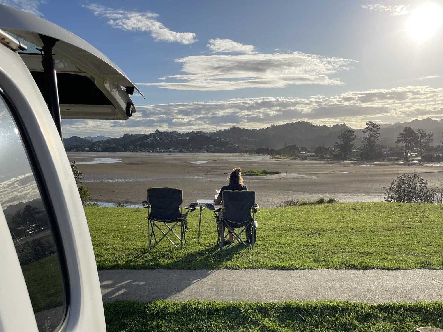 Volop ruimte naast je campervan op deze locatie in Timaru | Gratis kamperen in Nieuw-Zeeland 