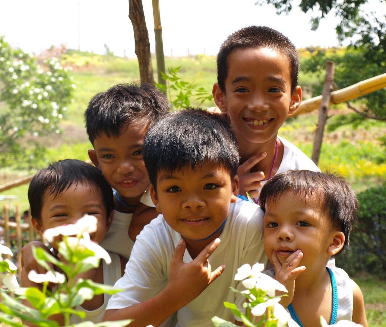 Filipijnse kinderen poseren voor de camera | De Filipijnen