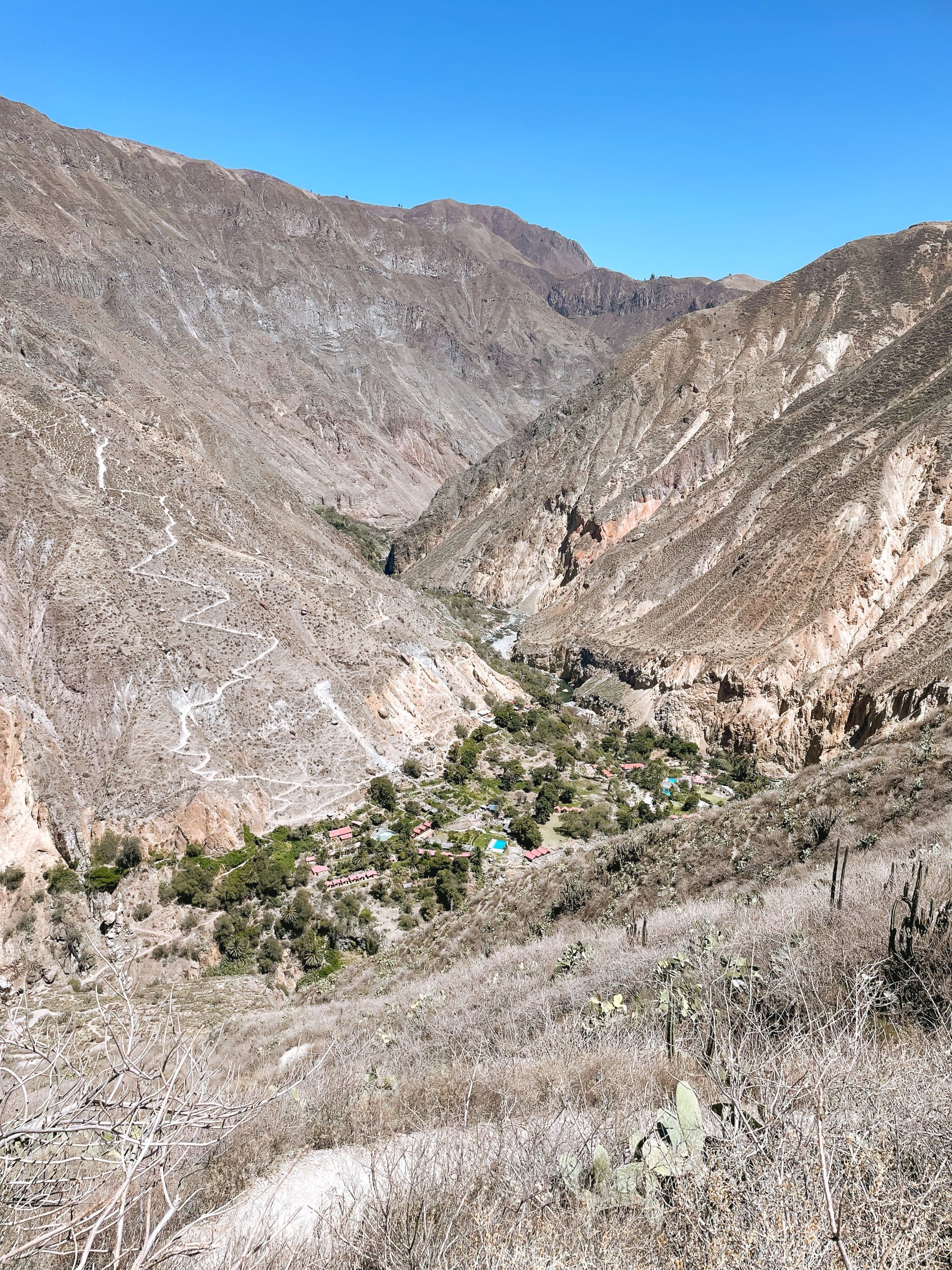 Het uitzicht op Sangalle en de vervolgroute | Hiken in Colca Canyon