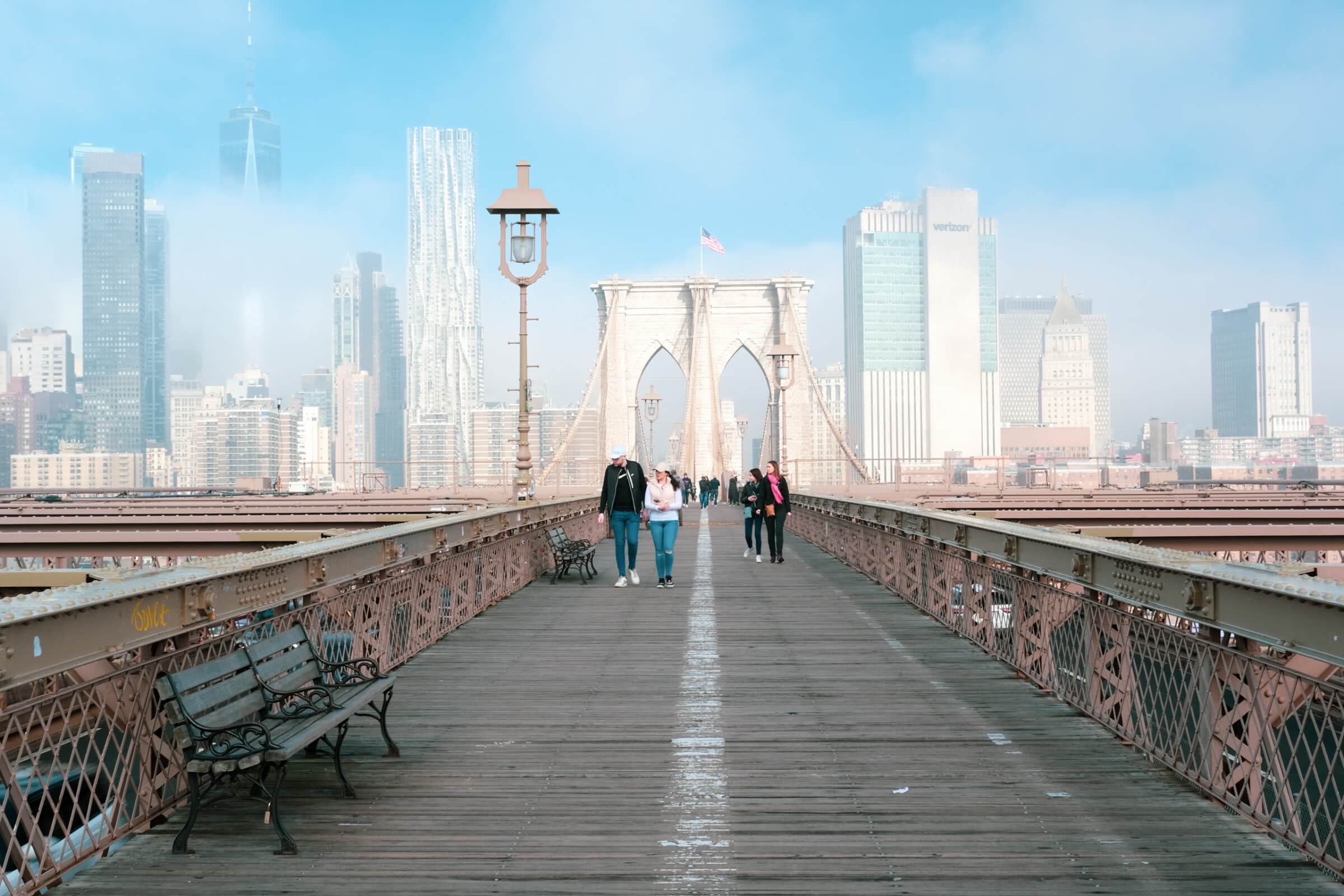 Manhattan im Nebel | Brooklyn Bridge, New York City