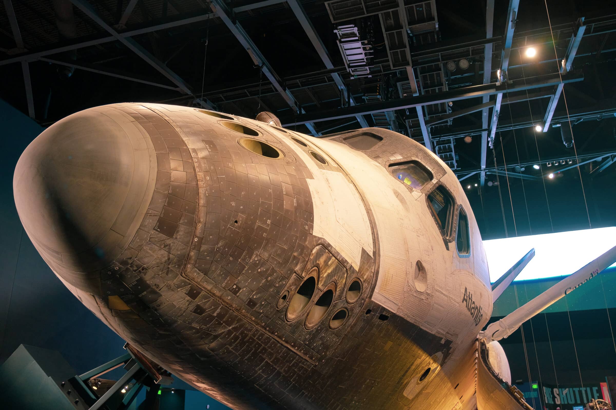 De Atlantis Space Shuttle, precies zoals hij was na terugkomt vanuit de ruimte