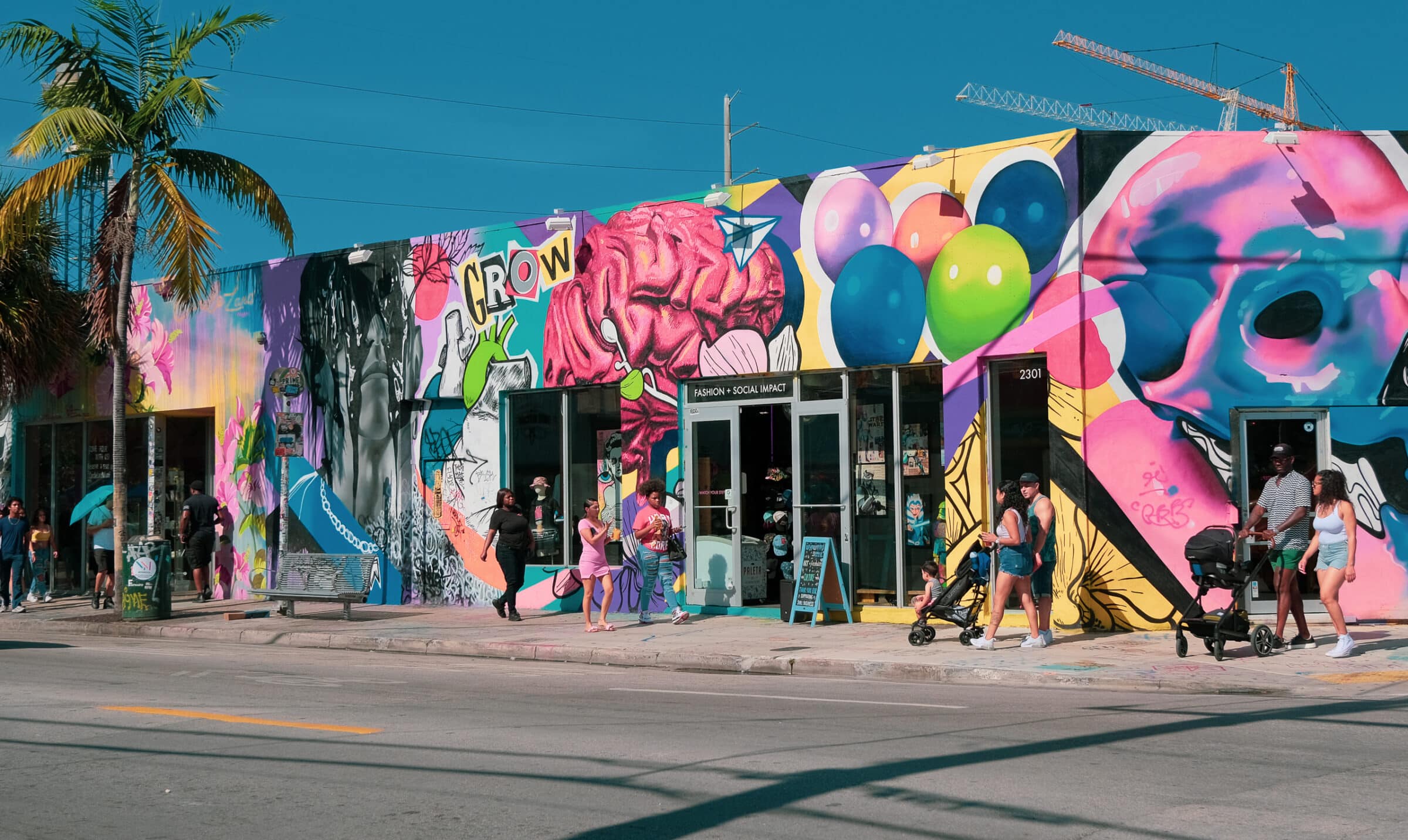 De straten zijn hier stuk voor stuk prachtig versierd met Street-Art | Wynwood, Miami