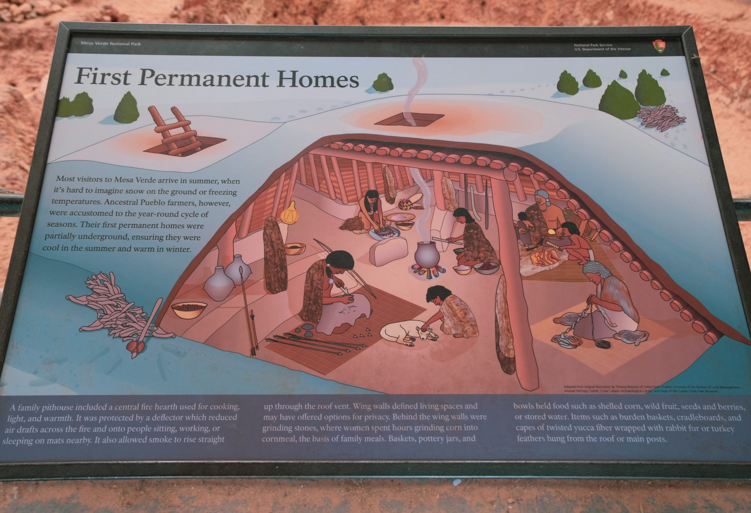 De ingegraven huizen van Pueblo indianen