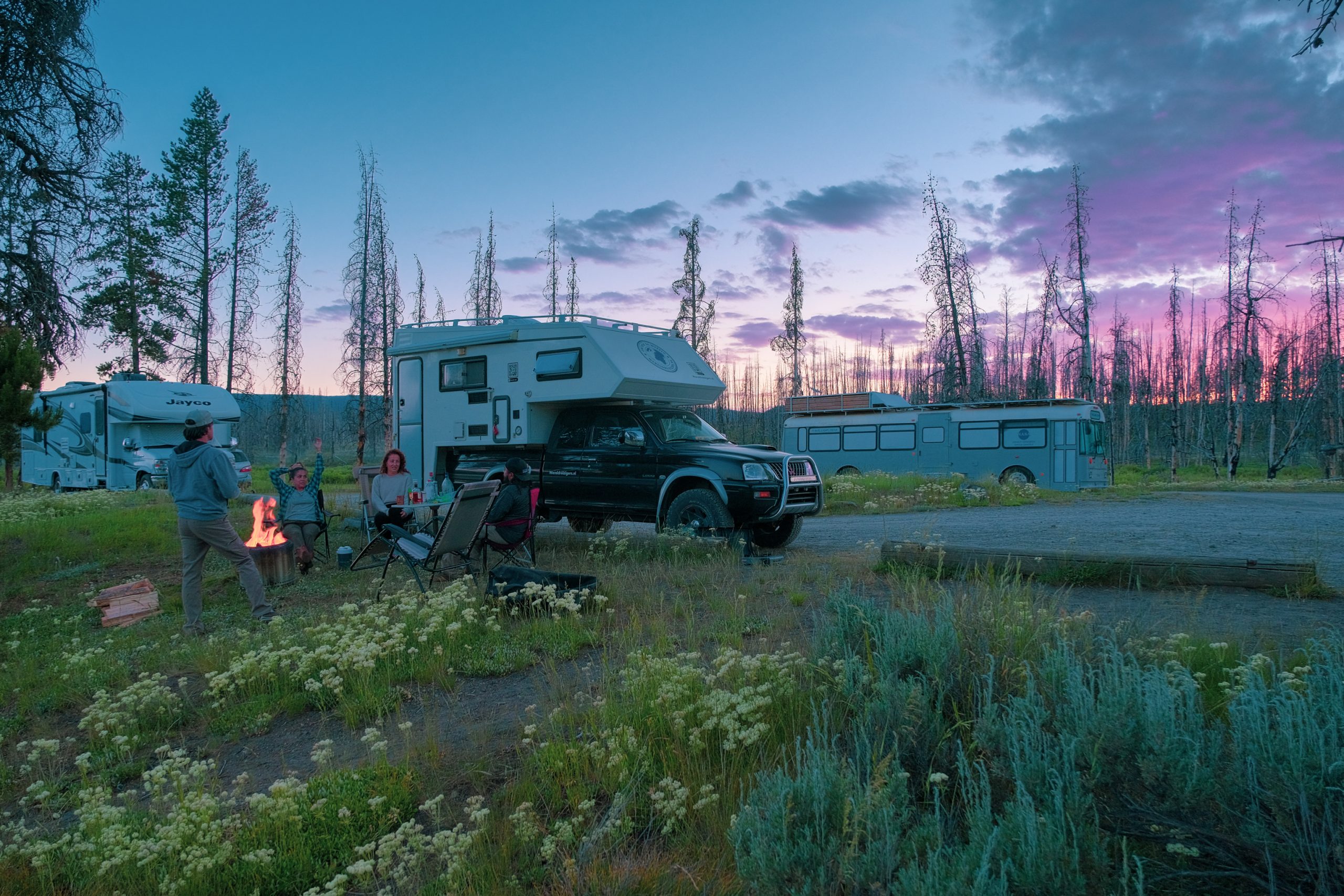 Kul när du campar vilt i Yellowstone National Park