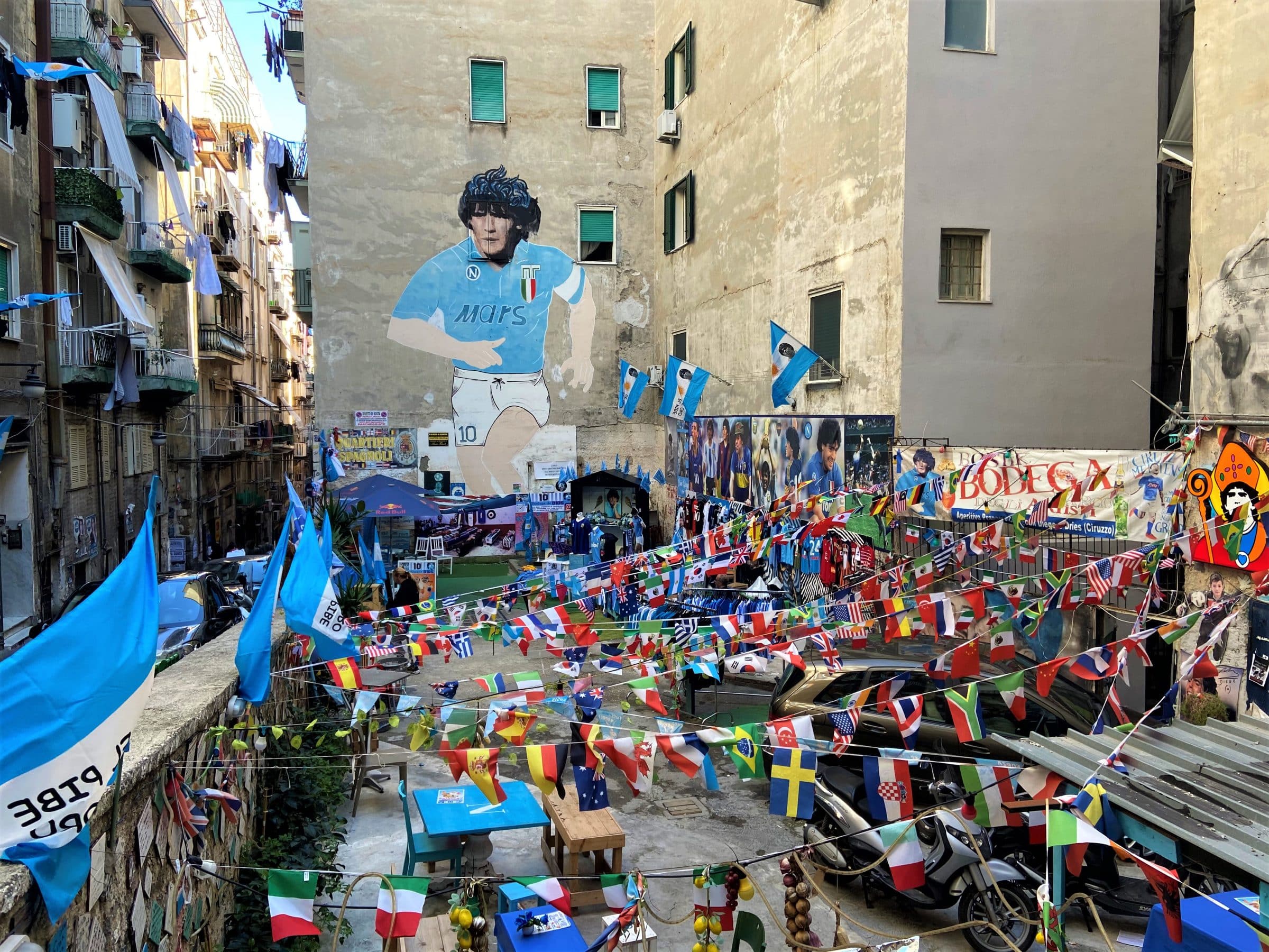 De gedenkplek van Maradonna in Napoli