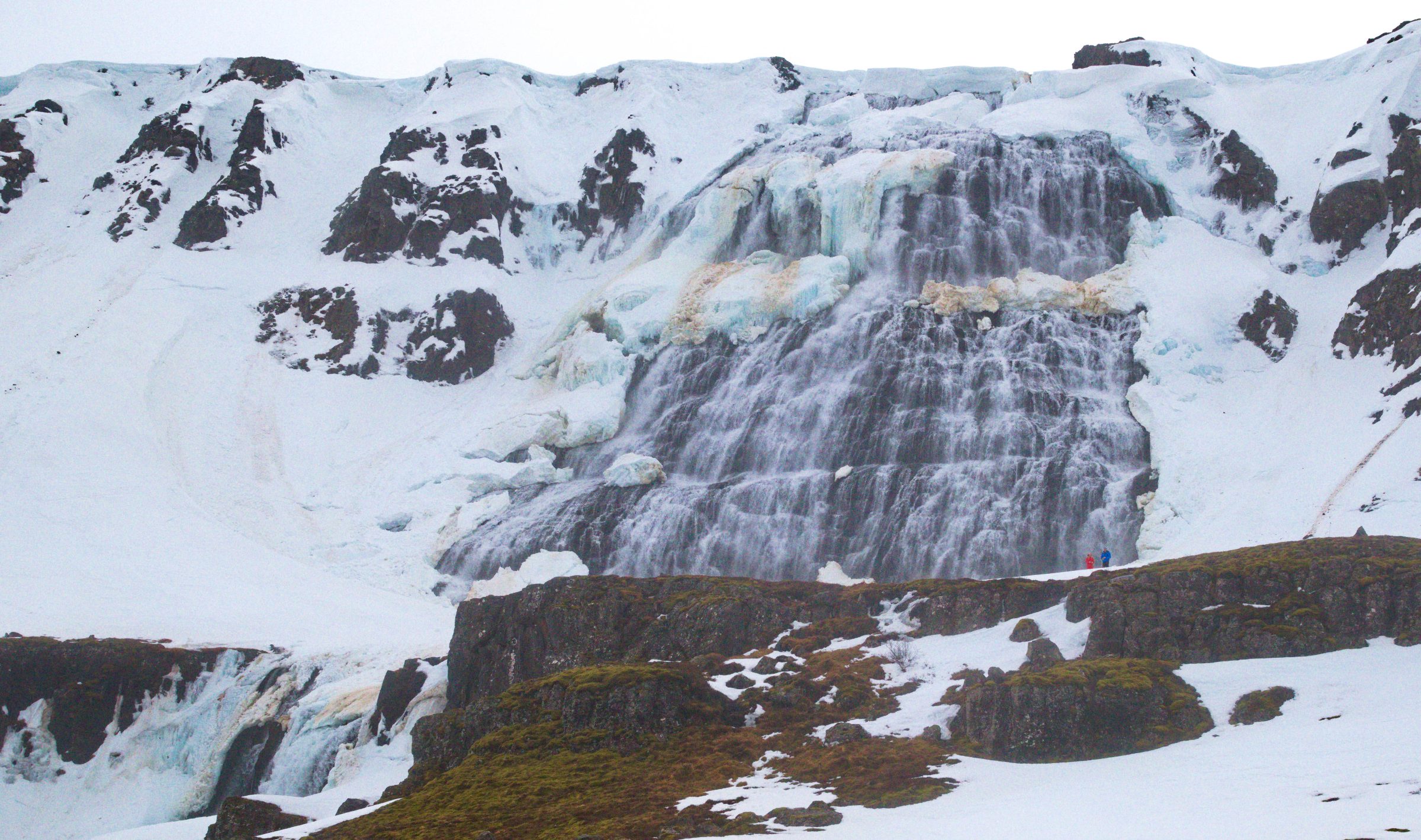 Waterfalls in Iceland in winter