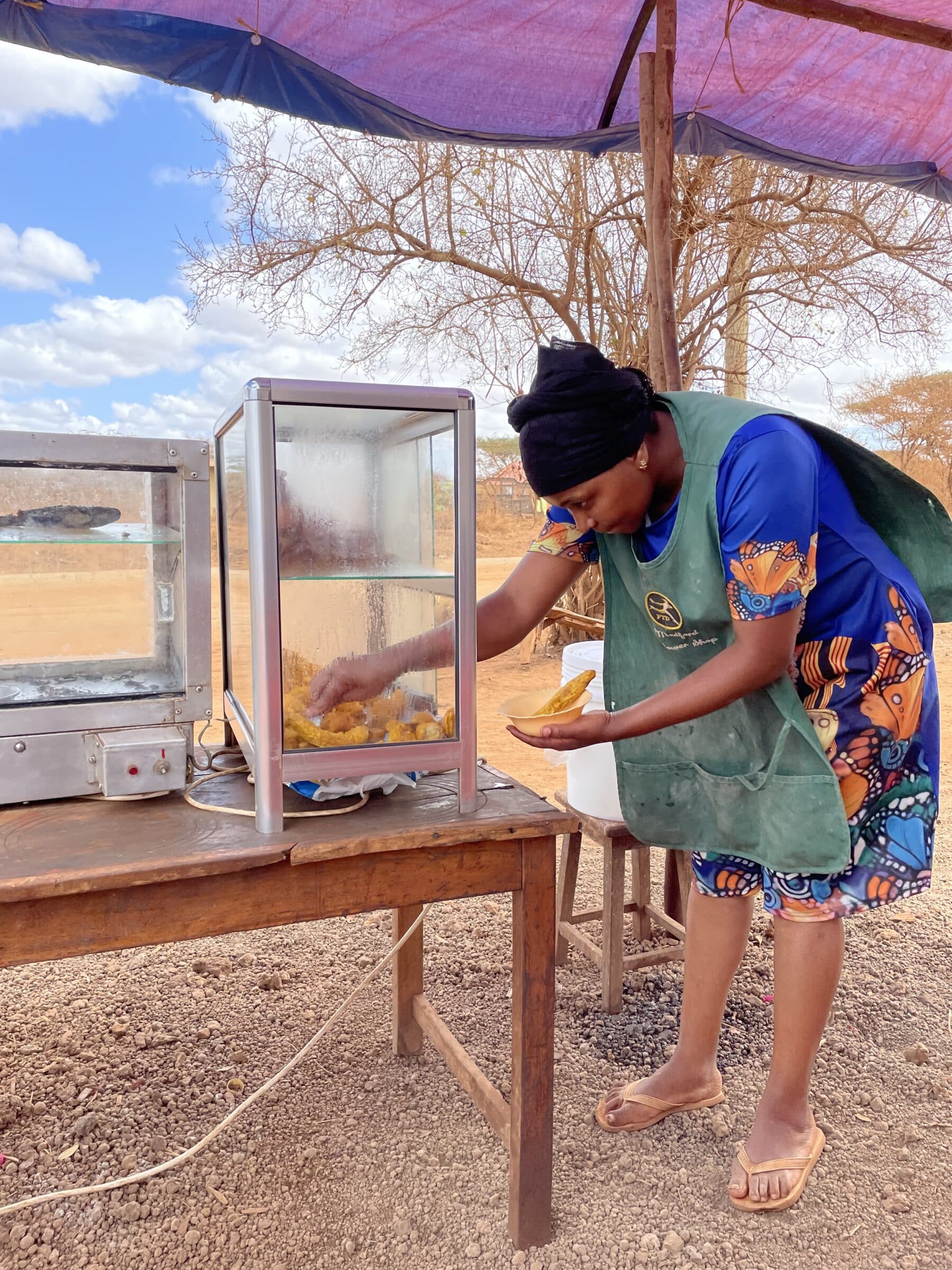 A roadside stall near Lake Chala