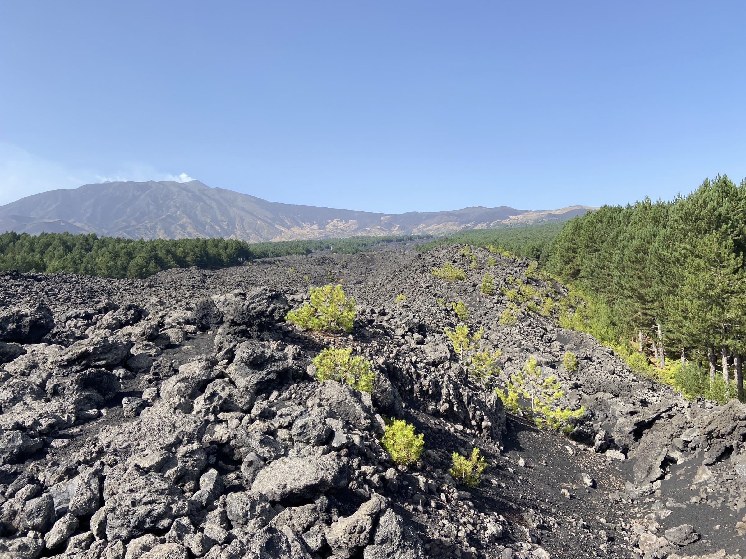 Lavastroom van de uitbarsting van de Etna in 2002