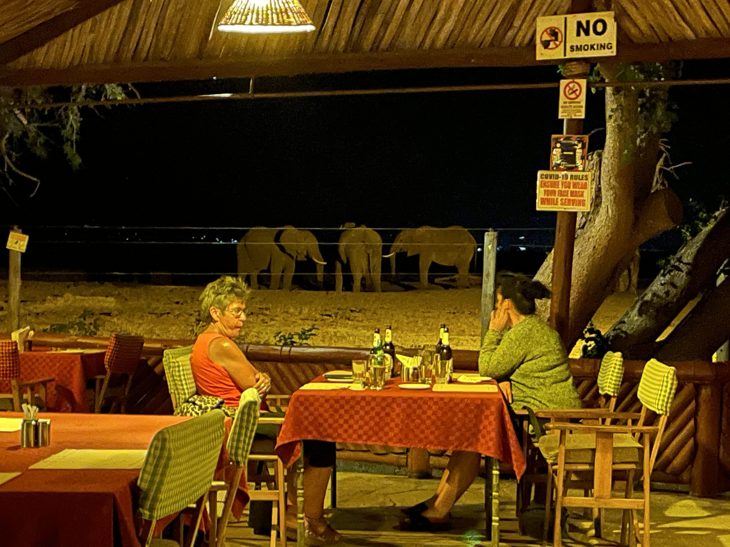 Dineren bij de olifanten in Sentrim Tsavo East
