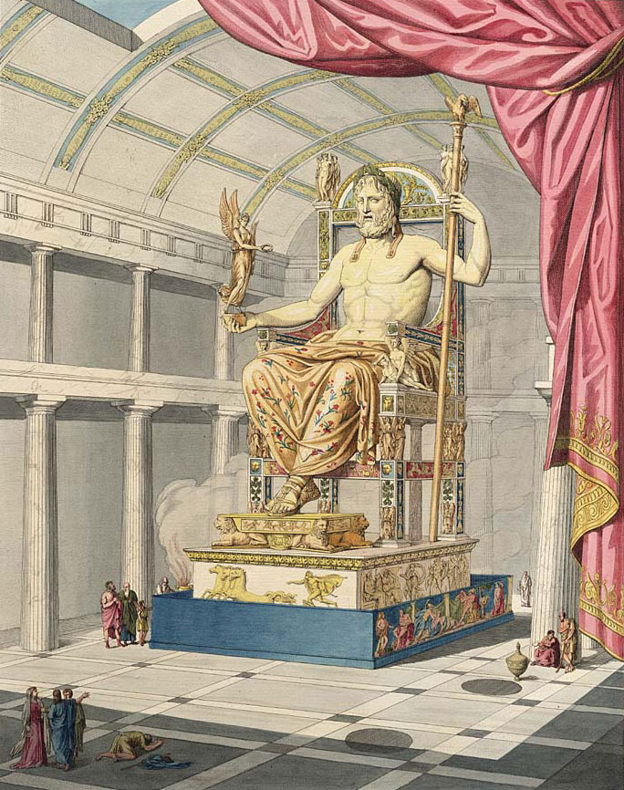 Het standbeeld van Zeus in Olympia | Foto bron: Wikipedia