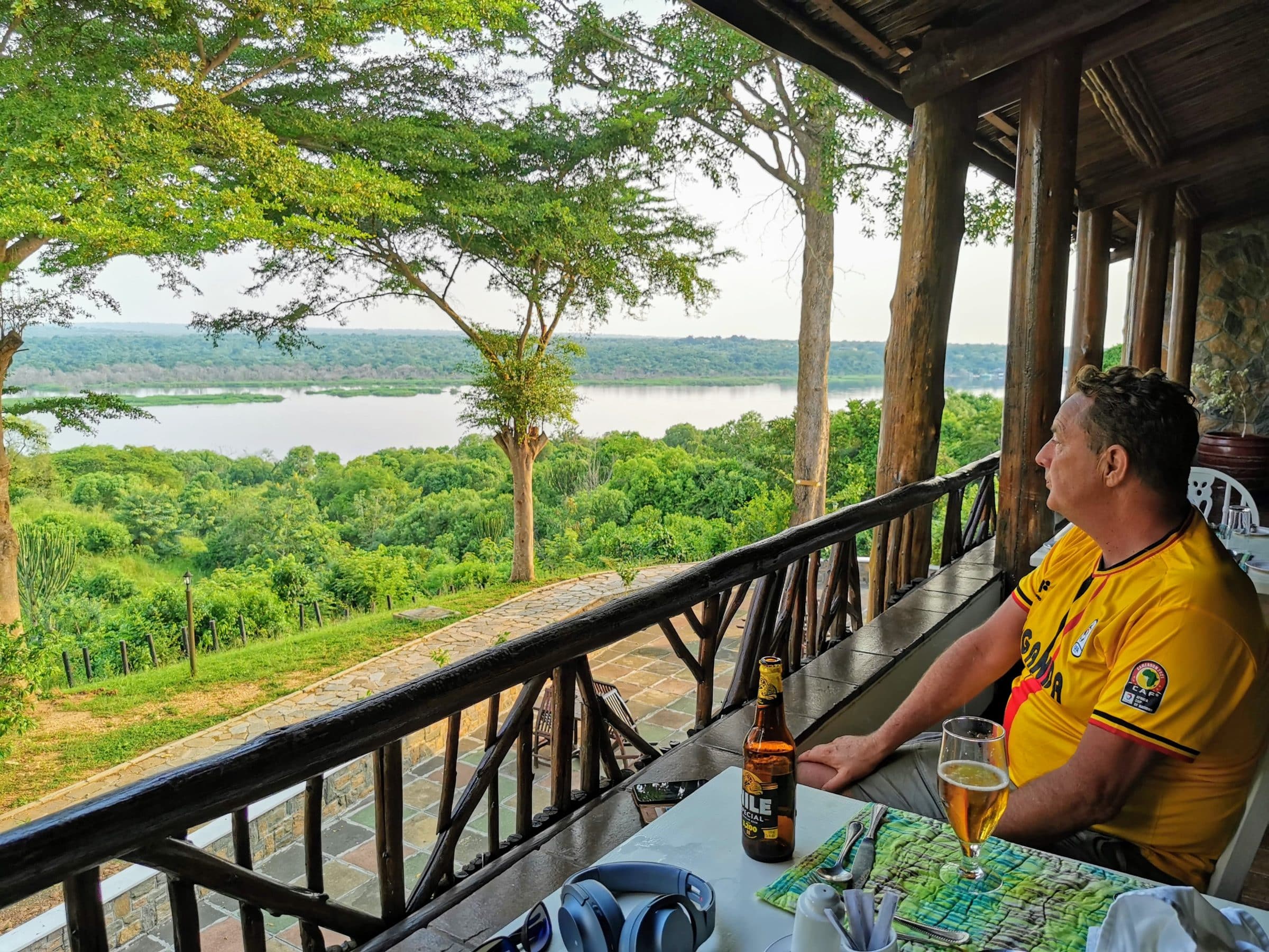 Uitzicht van Paraa Safari Lodge en de Nijl