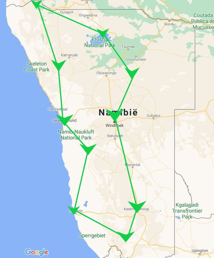 Reisroute 2: 4 weken roadtrip / reisroute door Namibië