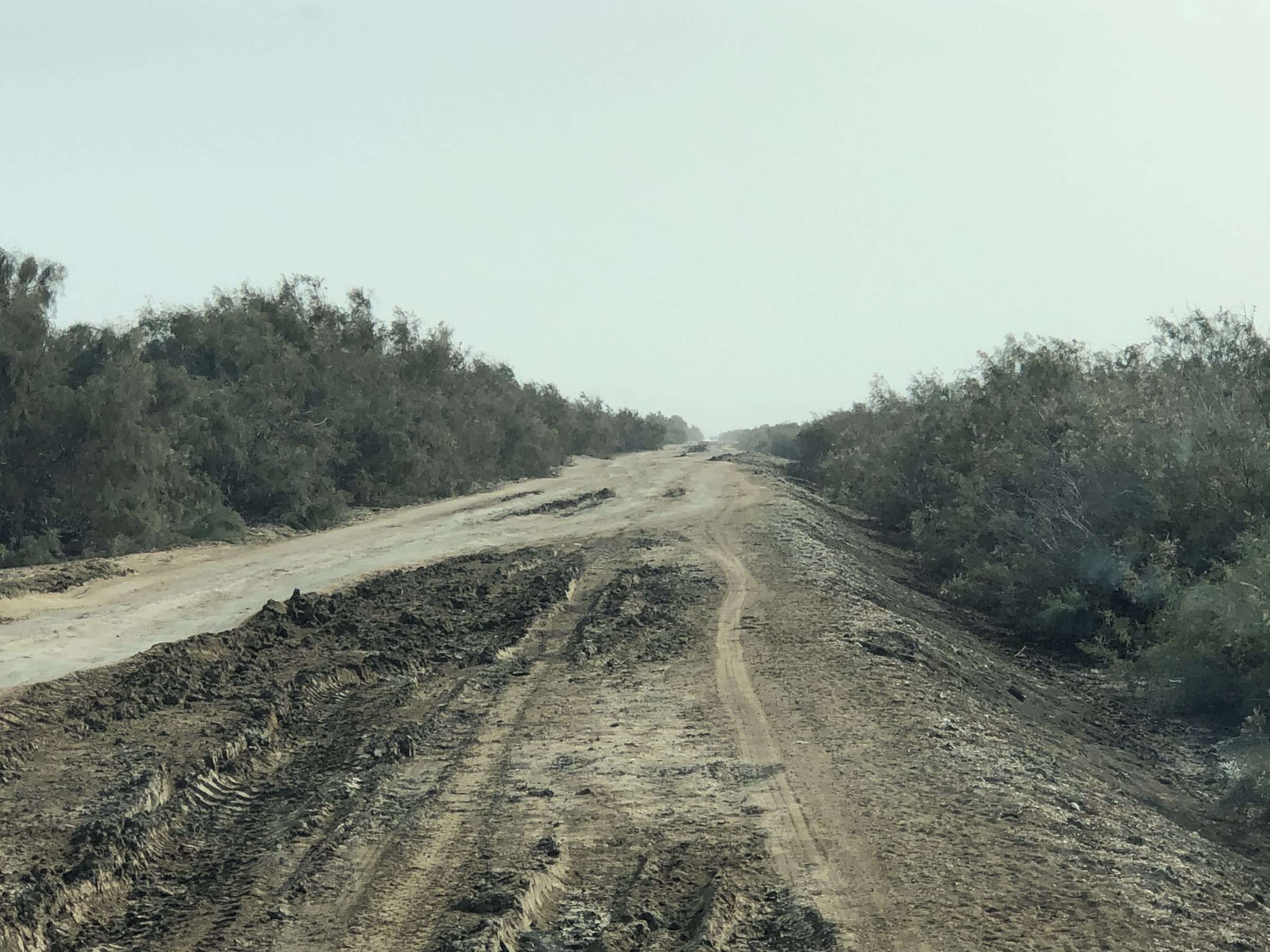 Slechte weg voor grensovergang Diama | Overlanden in Senegal