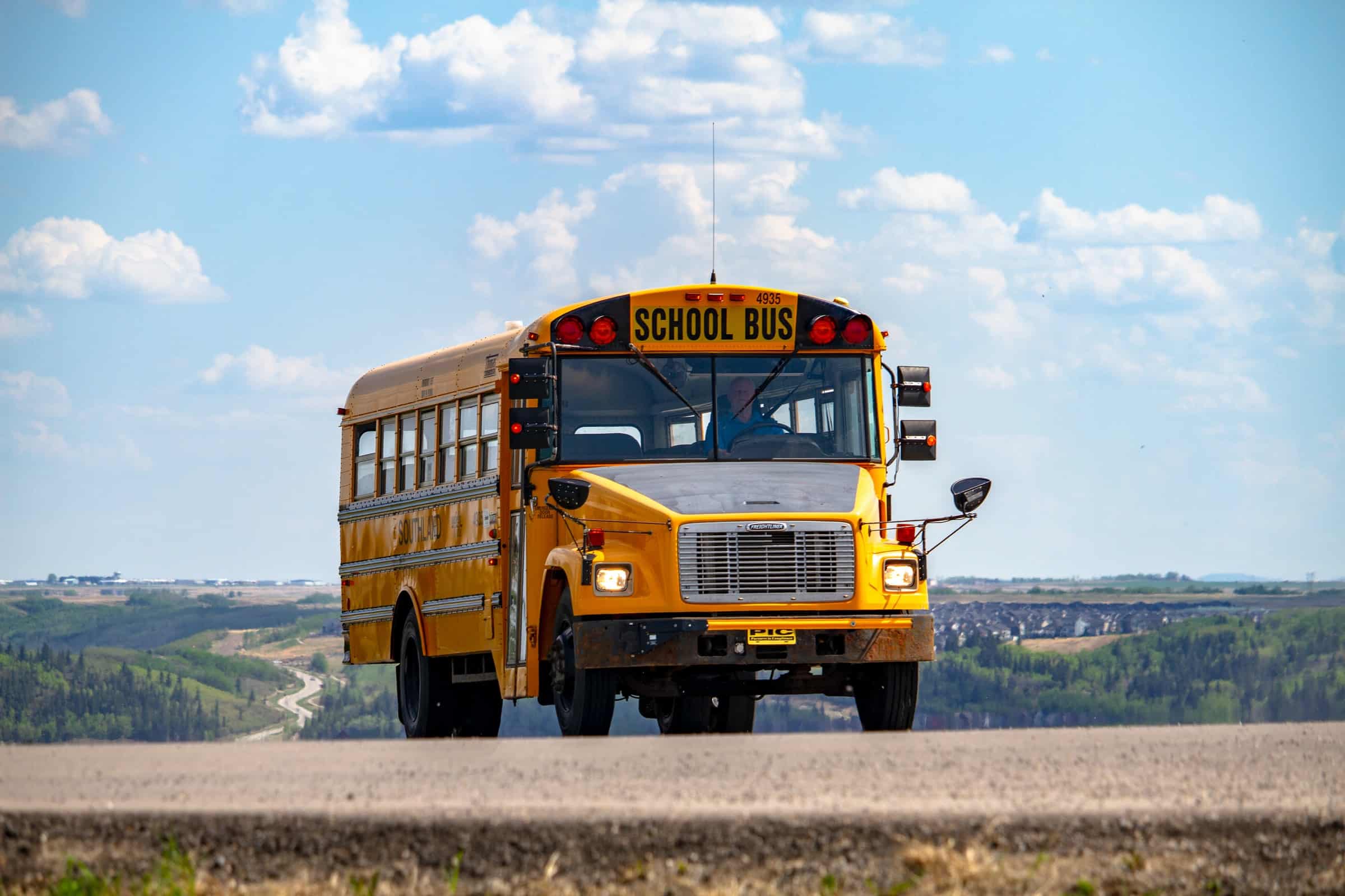 Een Amerikaanse schoolbus