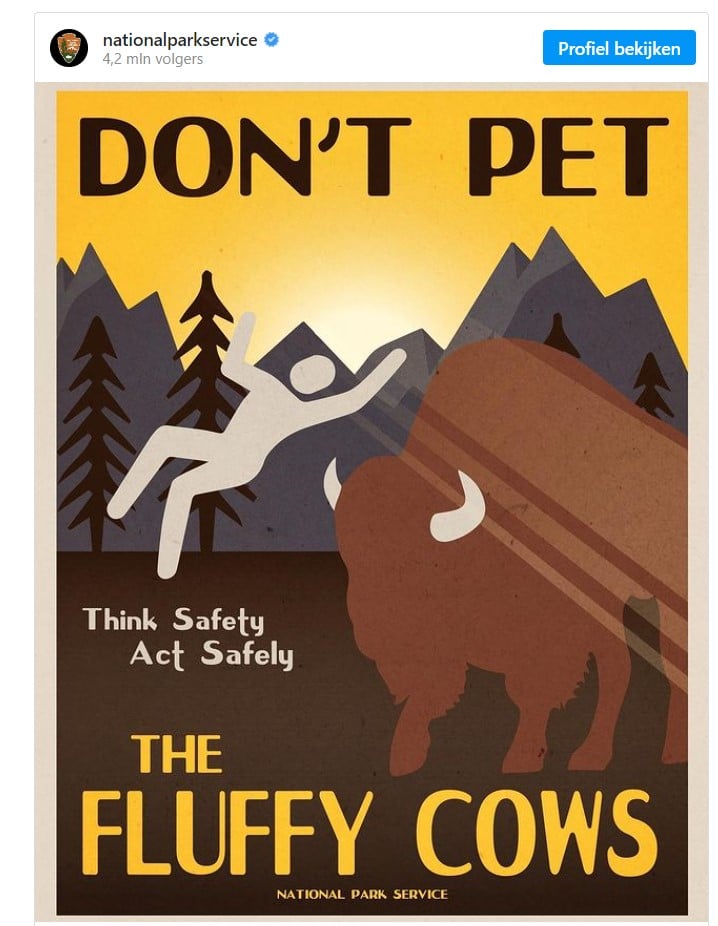 Don't pet the fluffy cows - Afbeelding van NPS op Instagram