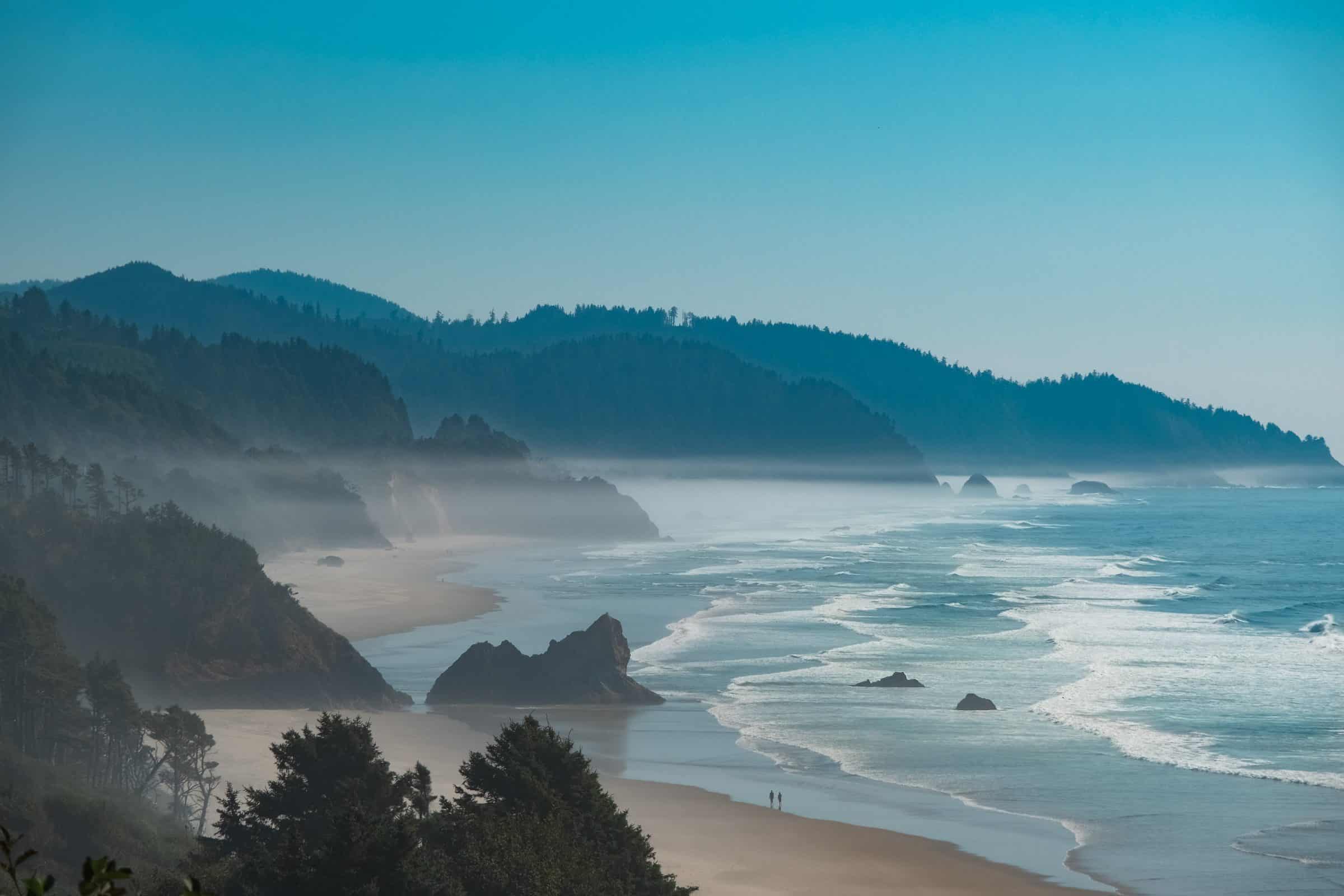 Zapadna obala Amerike | Naslage magle u državnom parku Ecola, Oregon