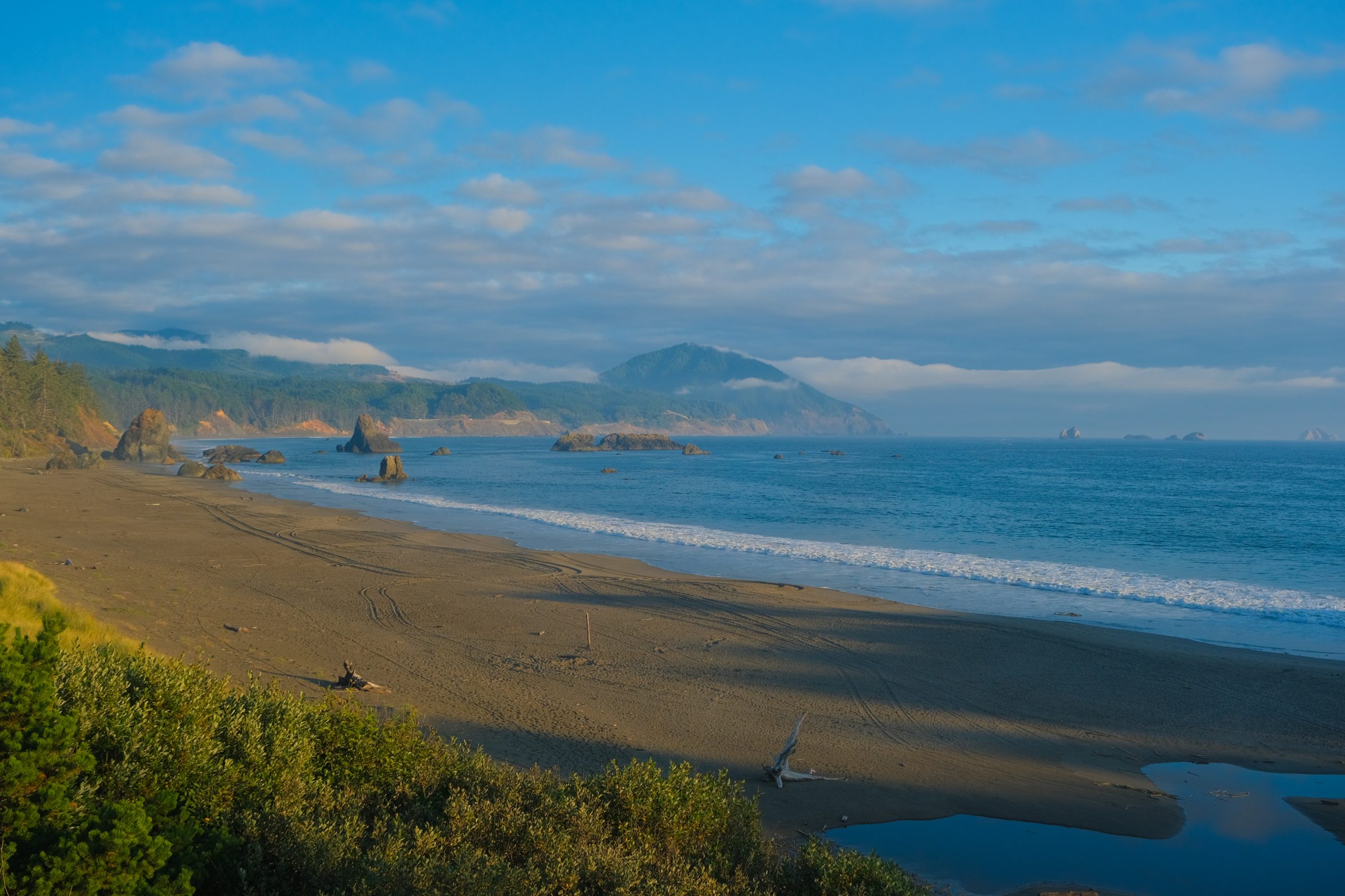 The beach at the wild camping spot | Port Orford Visitor's Center, Oregon