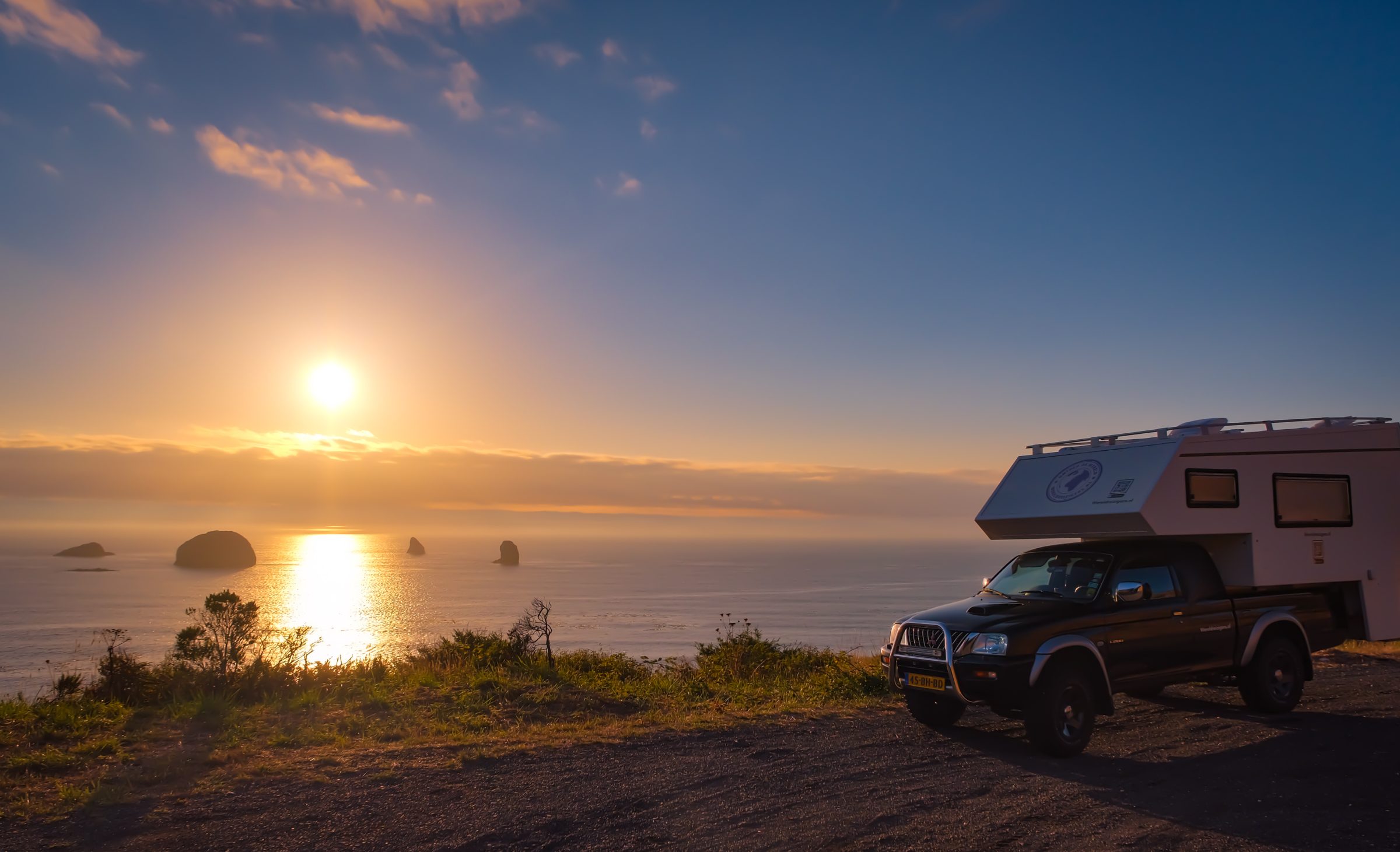 Njut av solnedgången på en utdragbar | Oregon, väg 101