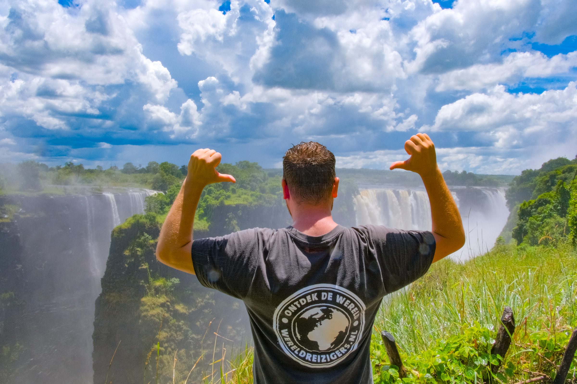 Chris at the Victoria Falls